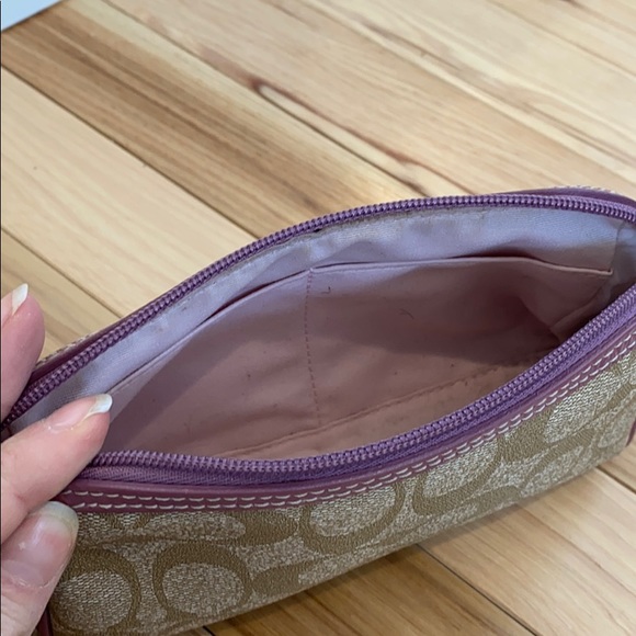 Coach Cosmetic Case - tan & orchid color - Picture 4 of 4